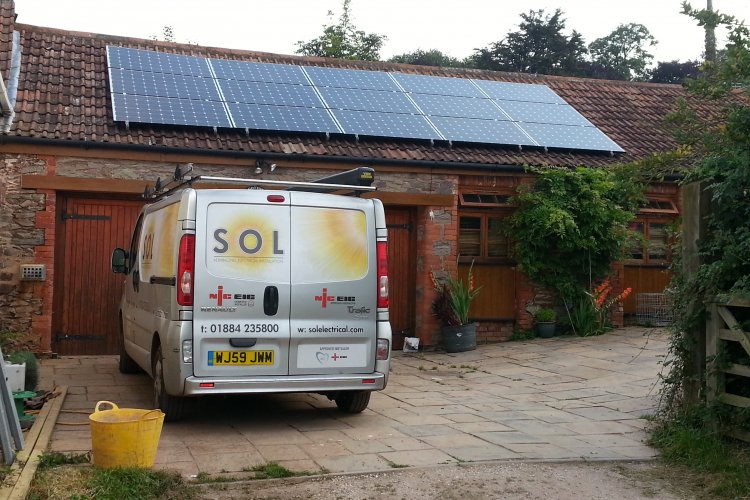 Example solar panel installation by Sol Electrical Ltd in Uffculme, Devon