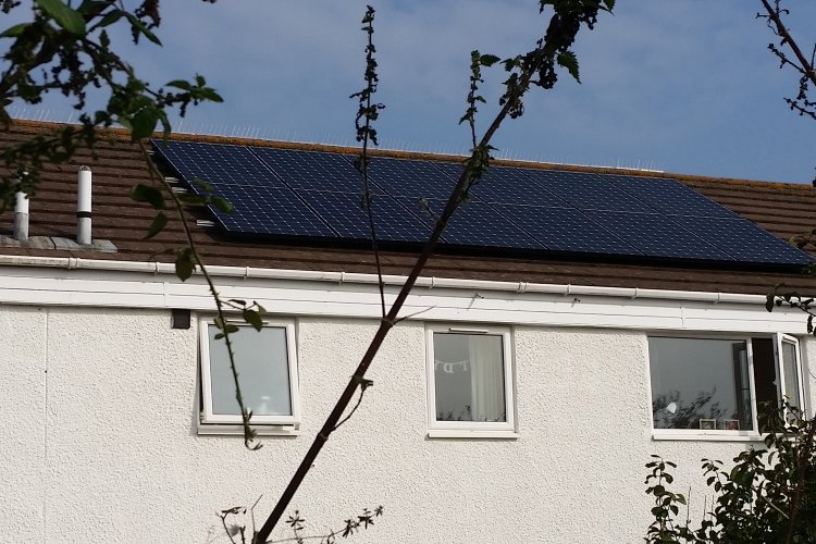 Example solar panel installation by Cornwall Super Homes ltd in Newquay, Cornwall